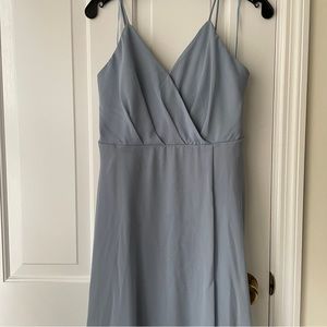 Birdy Grey Kaia Chiffon Bridesmaid Dress in Dusty Blue